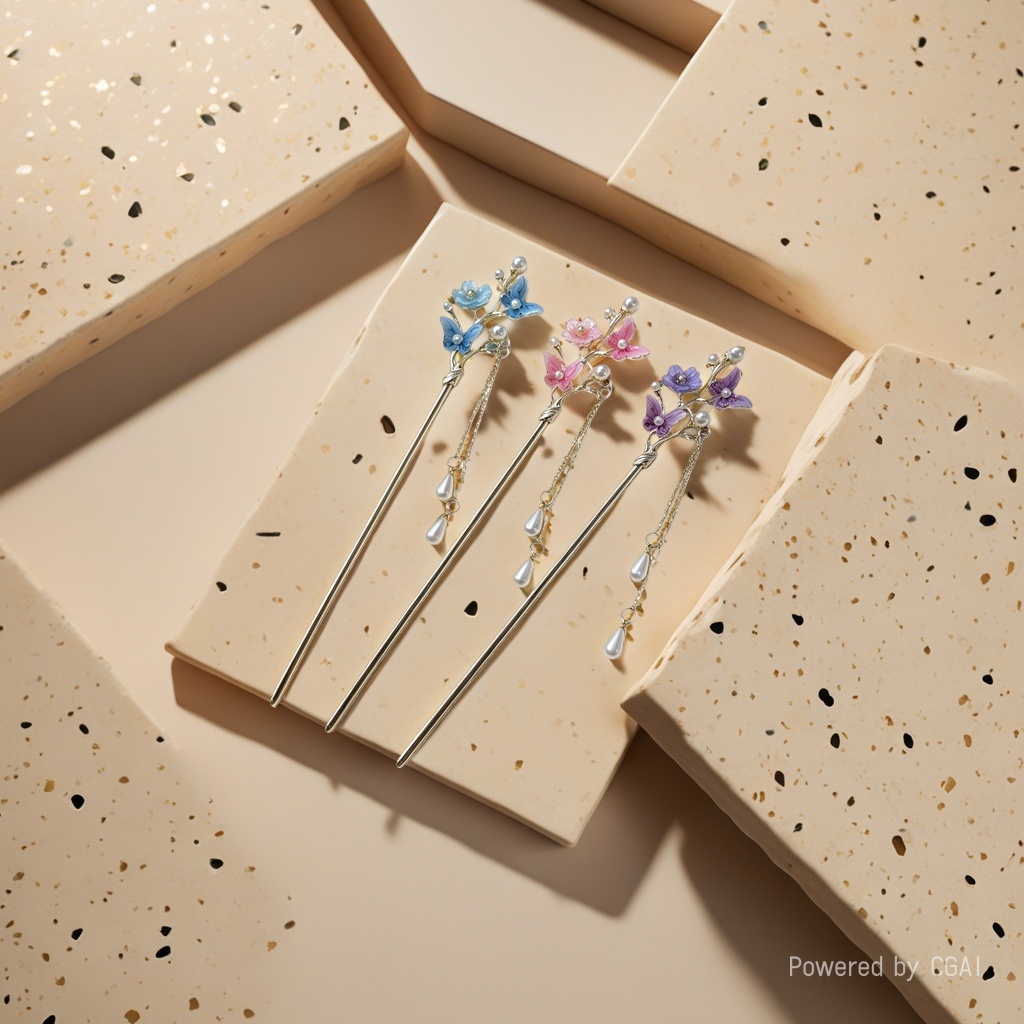 New Chinese-style ancient-style hairpins with a sense of luxury for women, new hair hairpins, tassels, and Hanfu hair accessories Specification image