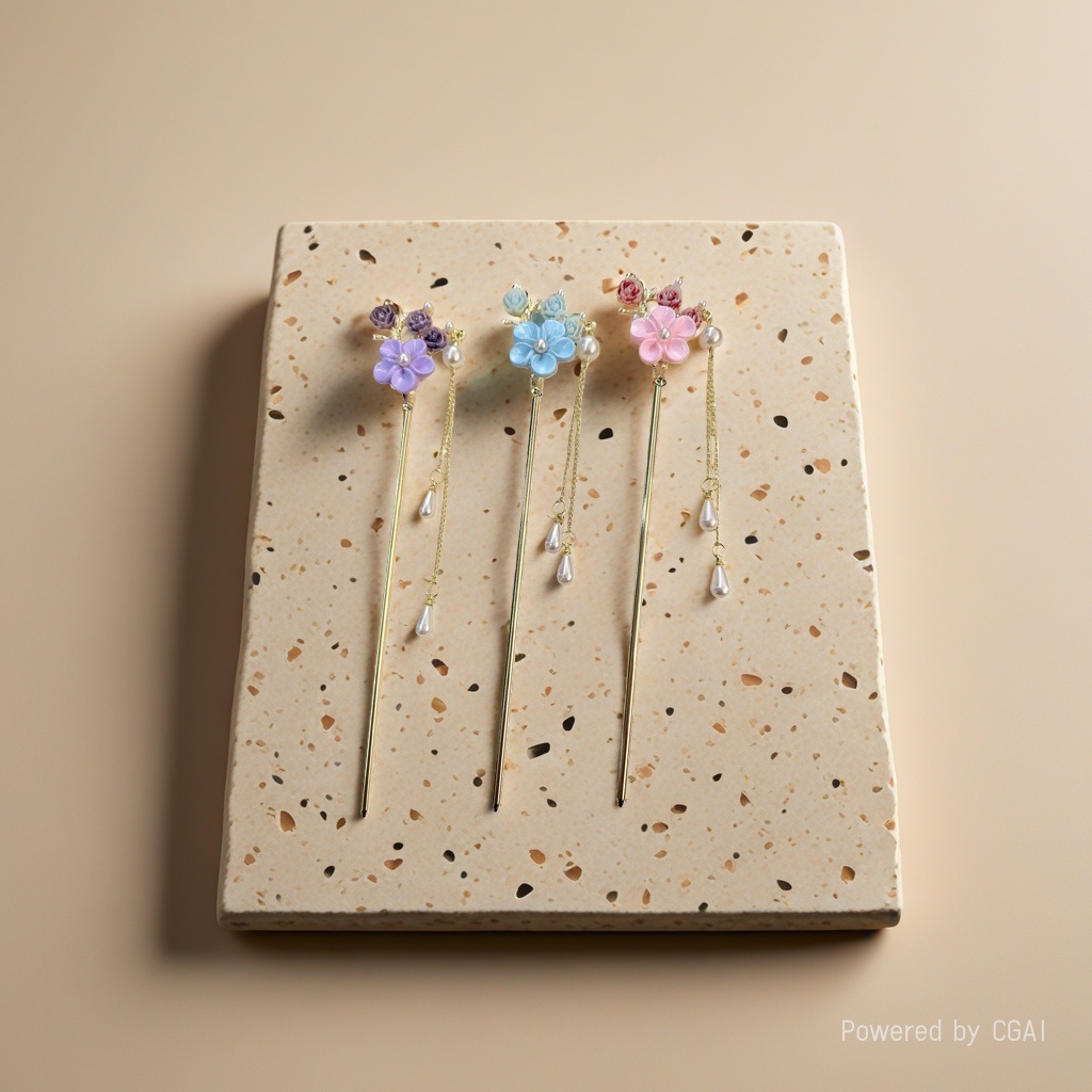 Chinese-style tassel pearl walking hairpin for women, new Chinese-style Hanfu cheongsam headwear and hairpin, ancient-style daily hairpin and hair accessory details Picture