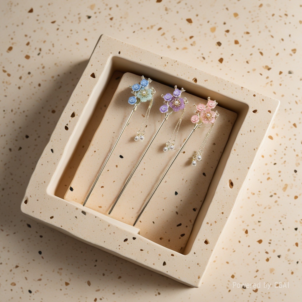 High-end hairpin, women's ancient-style tassel flower hairpin, versatile and elegant, horse face skirt, niche coiled hairpin Specification image