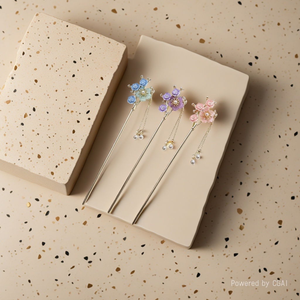 High-end hairpin, women's ancient-style tassel flower hairpin, versatile and elegant, horse face skirt, niche coiled hairpin