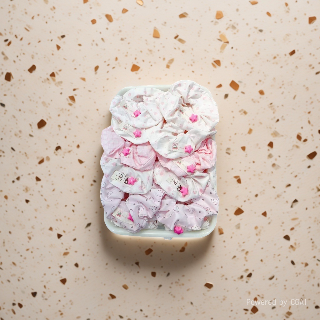 The pink large intestine hair ring accessory is sweet and cute details Picture