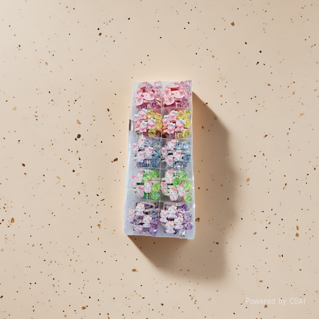 Wholesale of children's cartoon color rubber band sets and children's hair accessories Specification image