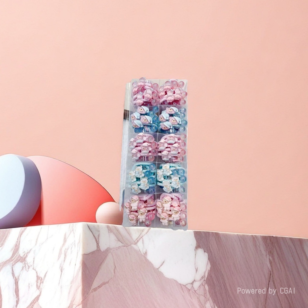 Cute and colorful large intestine hair bands and hair accessories create a sweet and girlish style details Picture
