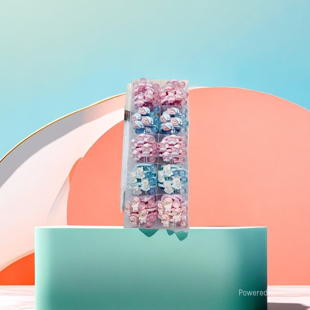 Cute and colorful large intestine hair bands and hair accessories create a sweet and girlish style Application Scenario