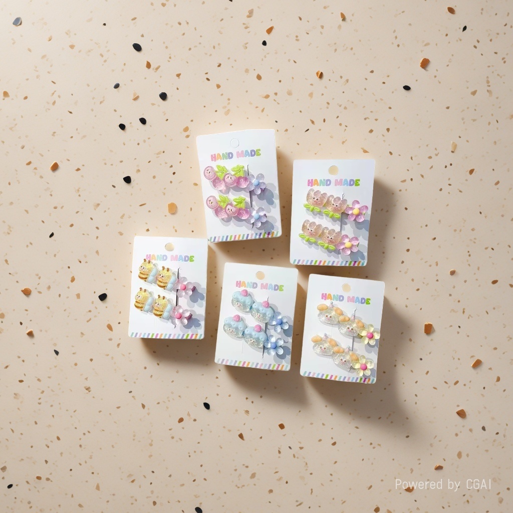 Children's small hair clips, hairpins, jasmine pattern hair clips Specification image