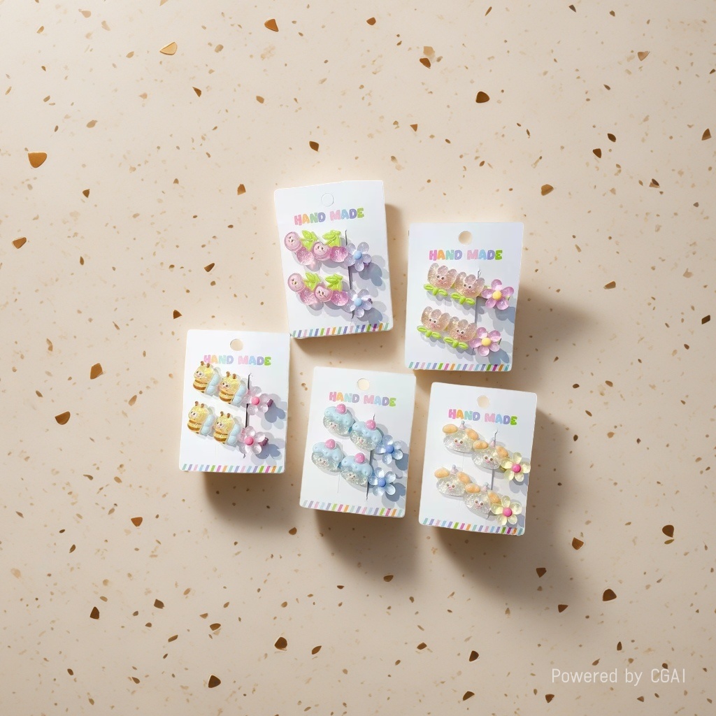 Children's small hair clips, hairpins, jasmine pattern hair clips