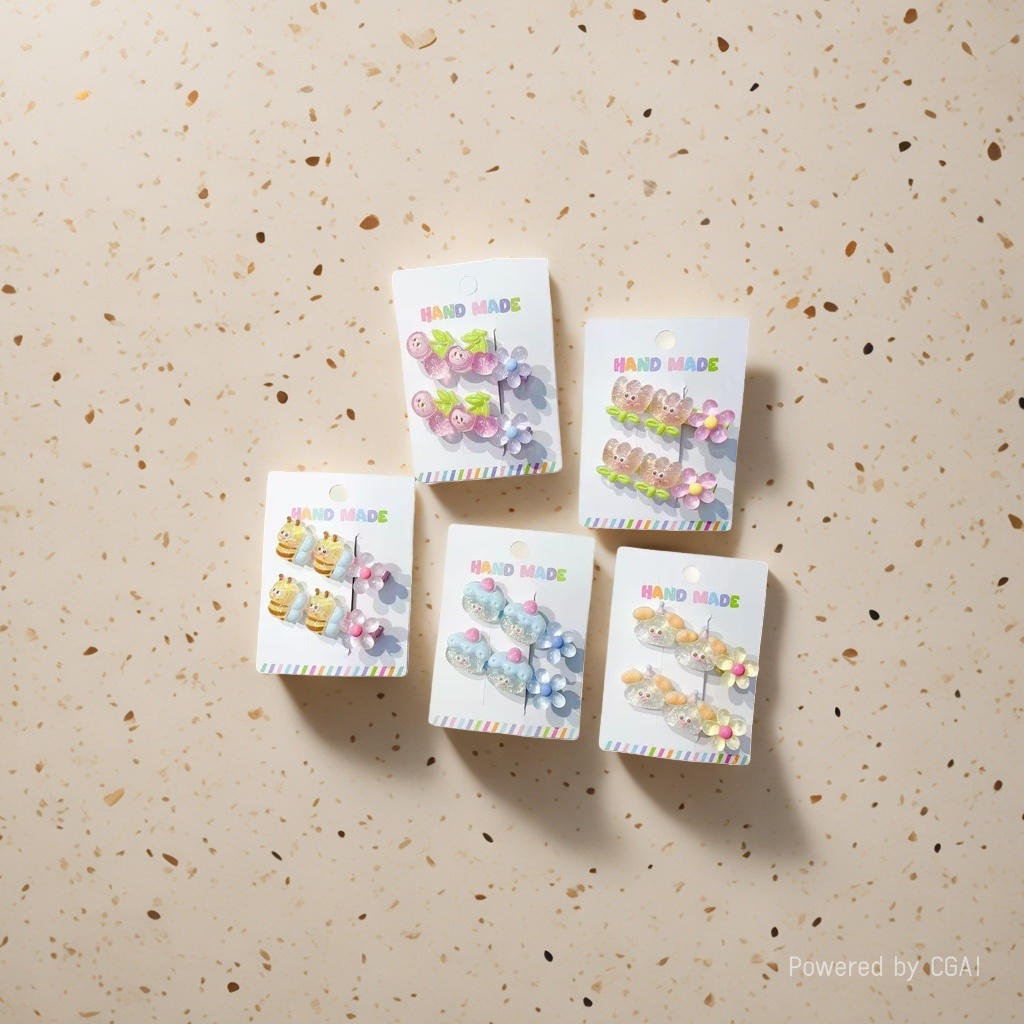Children's small hair clips, hairpins, jasmine pattern hair clips Application Scenario
