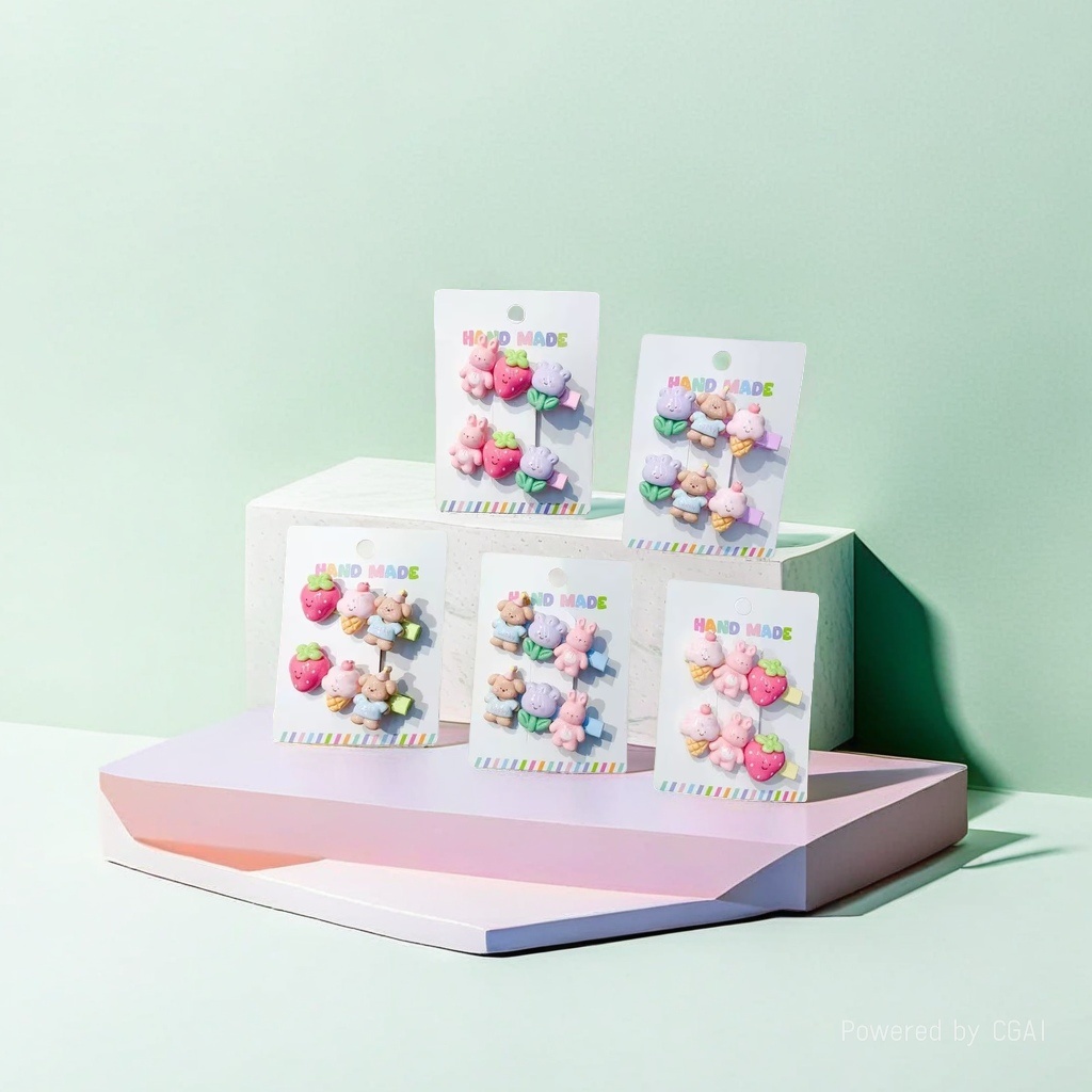 Super cute new accessories: Transparent bee fruit kt hair clip and children's bangs clip Specification image