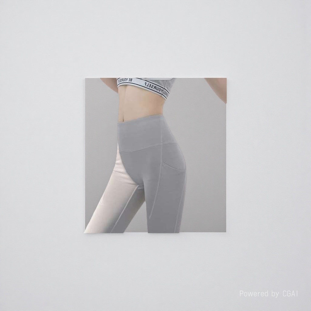 Jenewa cotton grey high-waisted tight sport pants and sweatpants, unisex casual pants details Picture