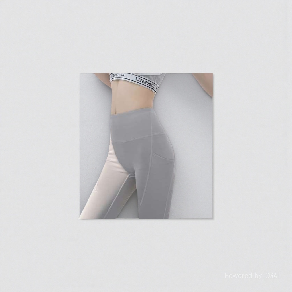 Jenewa cotton grey high-waisted tight sport pants and sweatpants, unisex casual pants Item Picture
