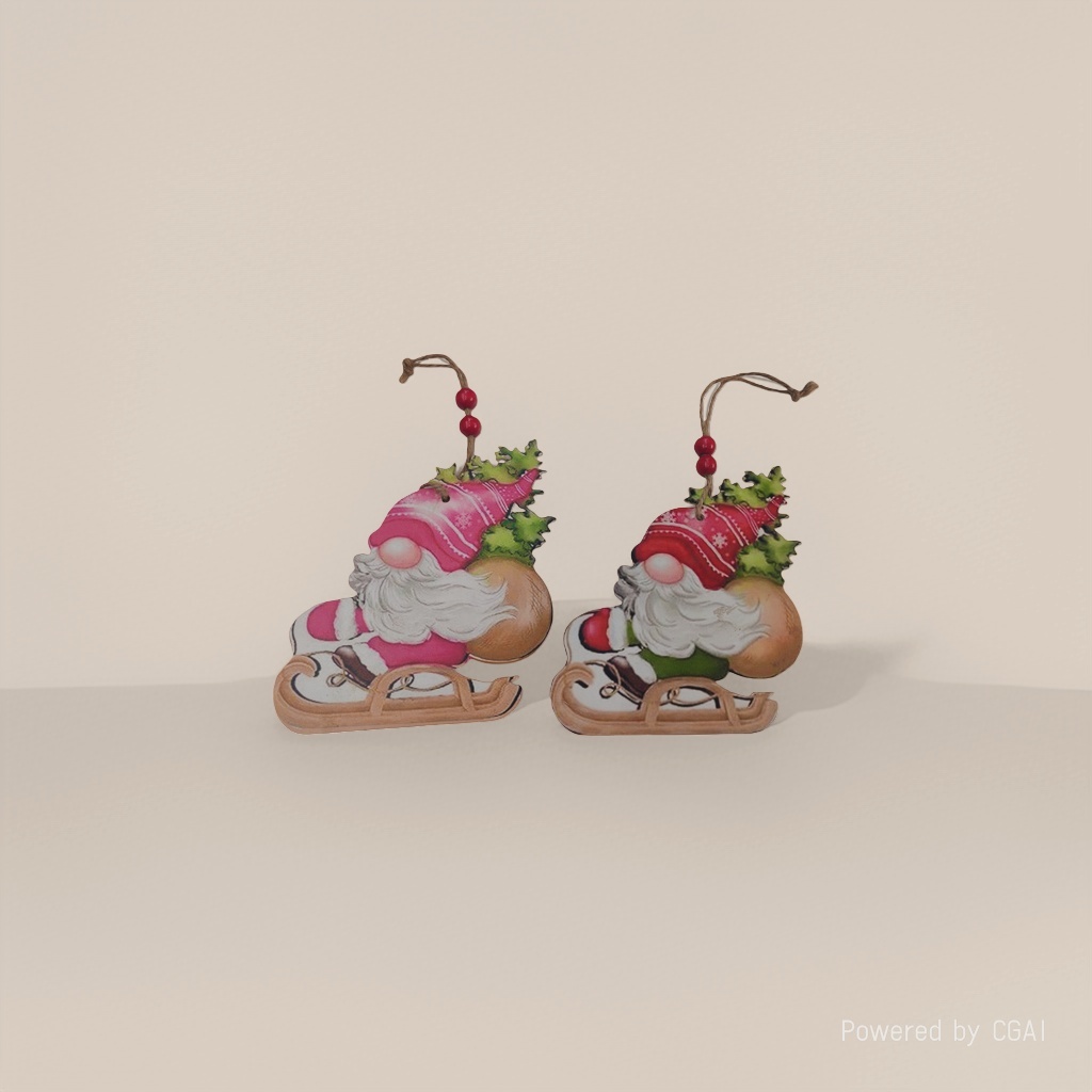 Christmas wooden ornaments and Christmas tree decorations for Christmas scene arrangement Specification image