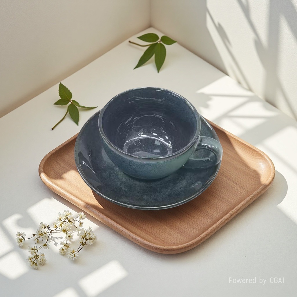The Jingdezhen ceramic dark blue coffee cup set with saucers and insulated coffee cups is selling well across borders details Picture