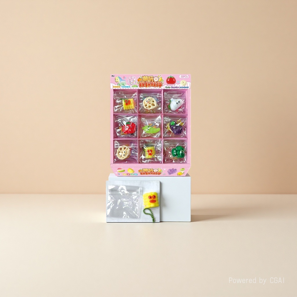 Simulated fruit and vegetable food handicrafts, vegetable kneading pendants, simulated bread food toys, three-dimensional cartoon resin accessories
