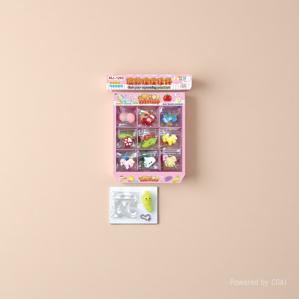 The mixed kneading pendant set features a cute cat paw kneading pendant with a soft, soft and creamy design details Picture