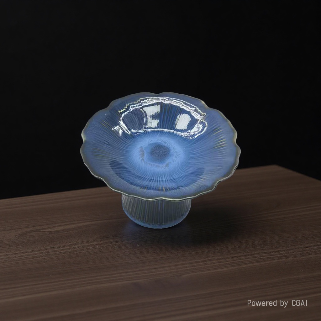 The main body of the blue ceramic high-footed plate is a combination of small celadon tea sets and wine sets Specification image