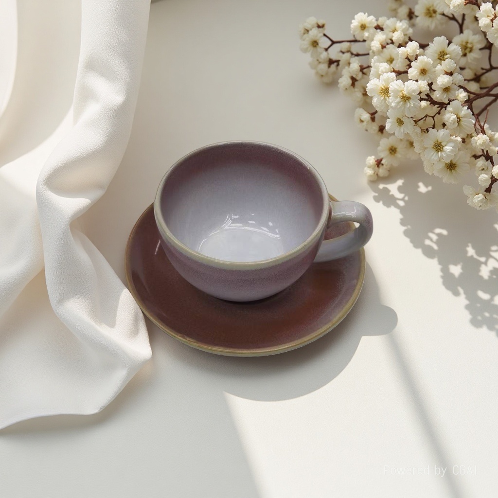 Turkish ceramic tea cups with saucers and green tea water cups with leak-proof design Item Picture