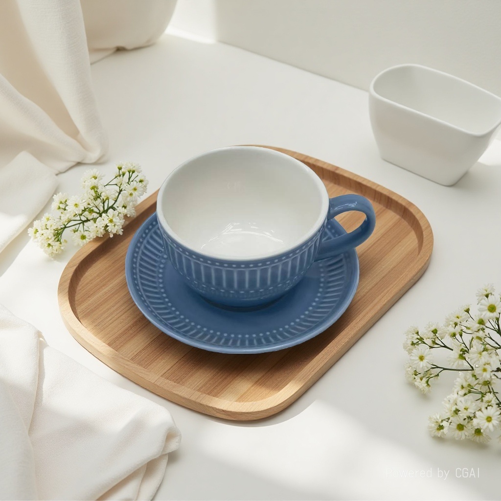 Jingdezhen ceramic blue square bowl and plate set including melamine cups, plates and tableware details Picture