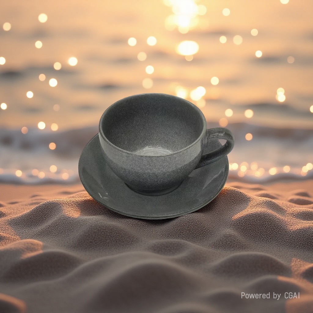Grey heat transfer ceramic mug, 13-ounce tea cup, home coffee cup Application Scenario