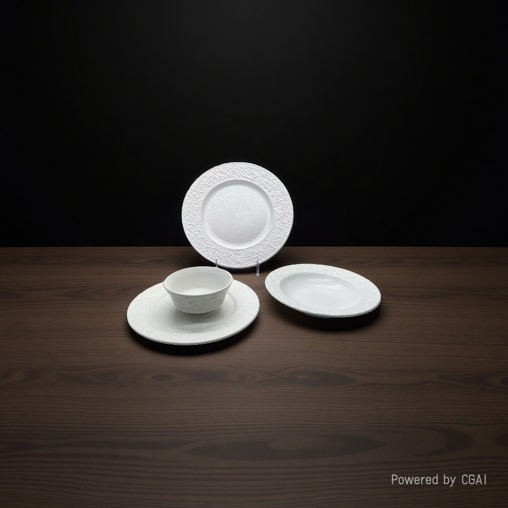 The white ceramic tableware set is equipped with 304 stainless steel tableware, instant noodle bowls and cute plates and bowls Specification image