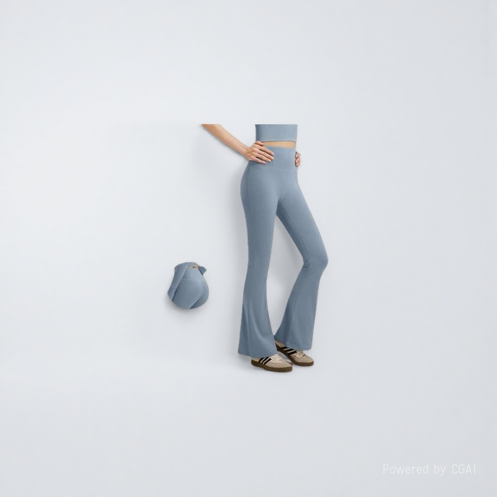 A sports outdoor windbreaker paired with light blue yoga pants that lift the buttocks and tuck in the abdomen details Picture