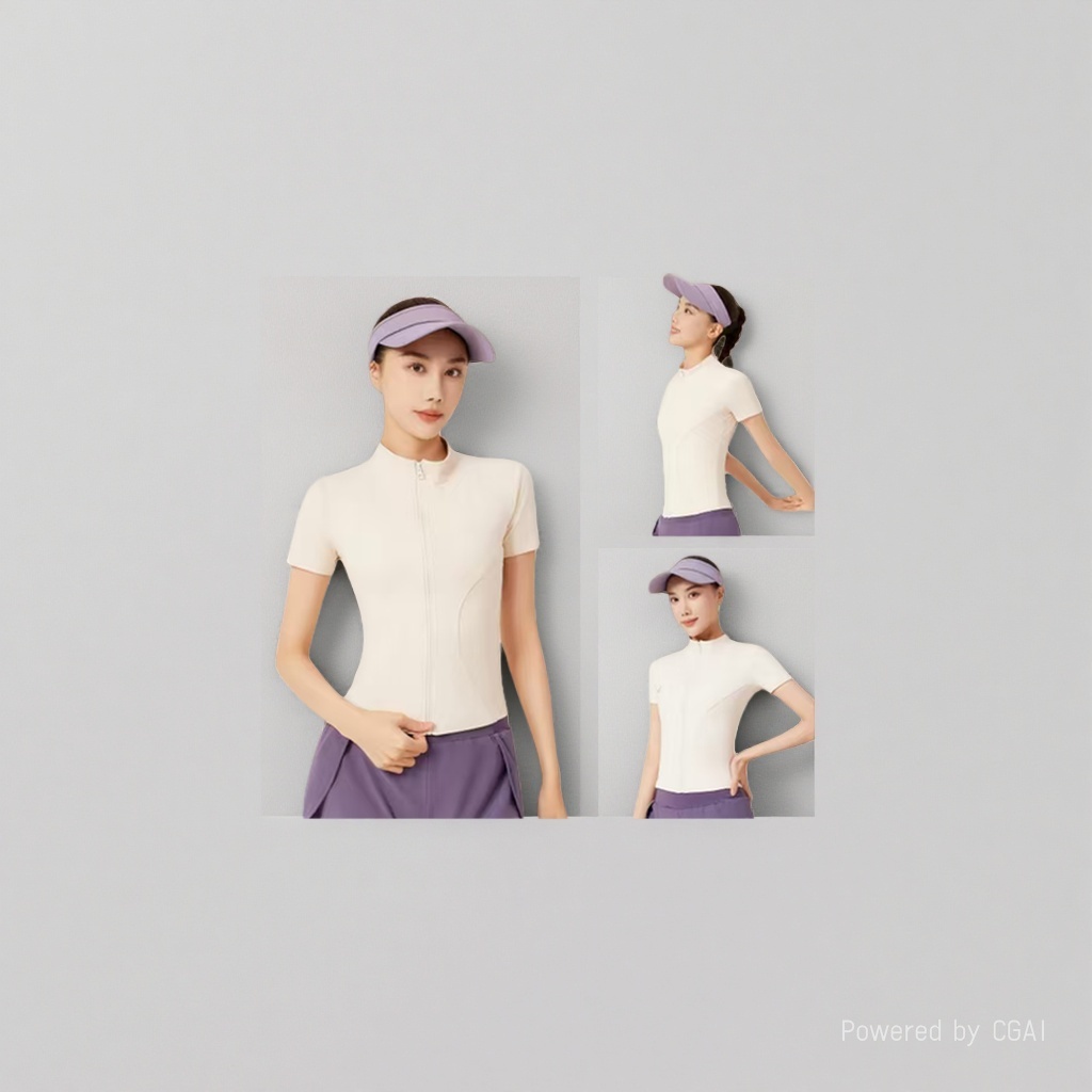 Yoga wear, women's sports tight-fitting clothes, sun-protective fitness wear, T-shirts, outdoor fitness shirts, sportswear Specification image