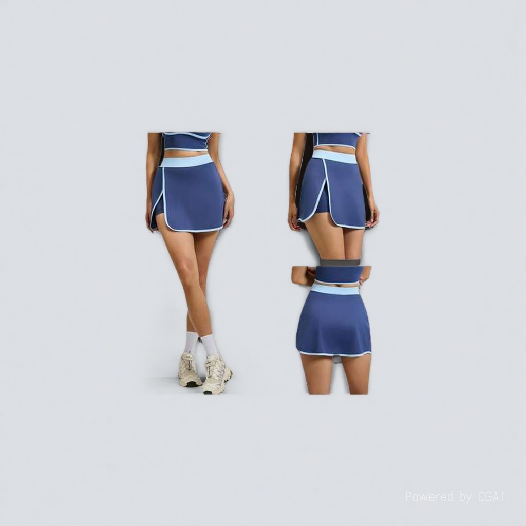 A high-waisted, slimming A-line, versatile short skirt for women in summer details Picture
