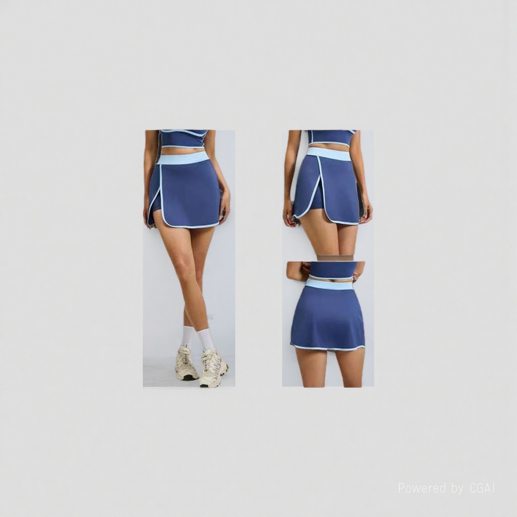 A high-waisted, slimming A-line, versatile short skirt for women in summer Specification image