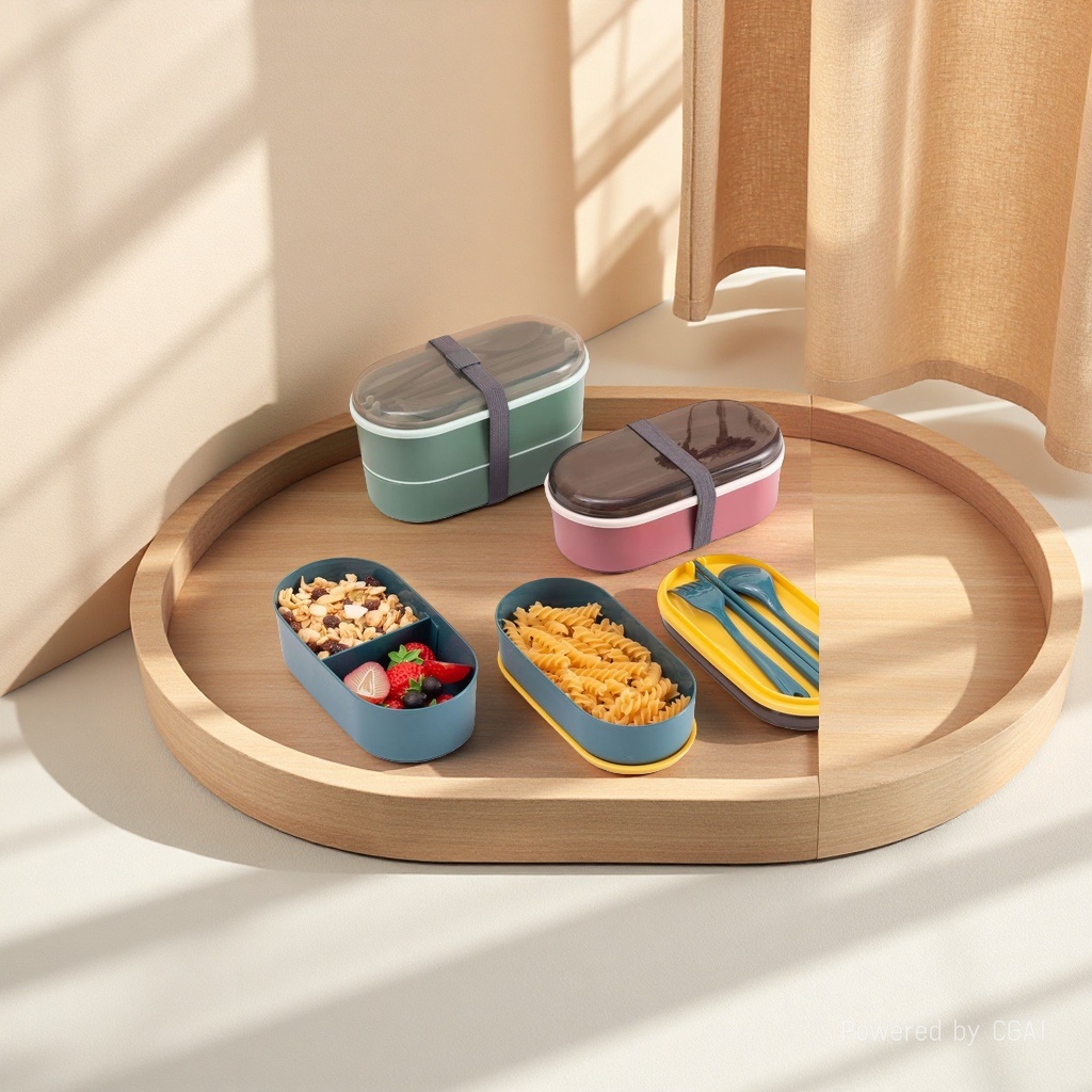 Cross-border direct supply, double-layer storage, single-layer separation, microwave-safe lunch box