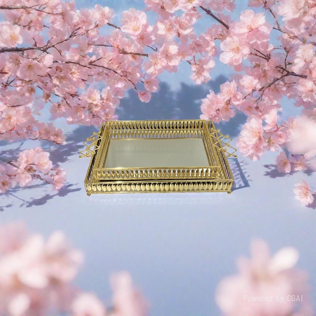 金色合金花托香薰蜡烛杯装饰器皿亚克力伴手礼盒铜制蜡烛器皿合金花托