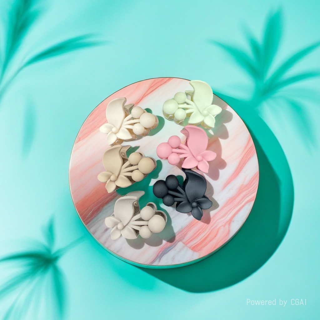 Korean version flower-shaped acrylic grab clip large intestine hair band square towel hand-woven duck clip