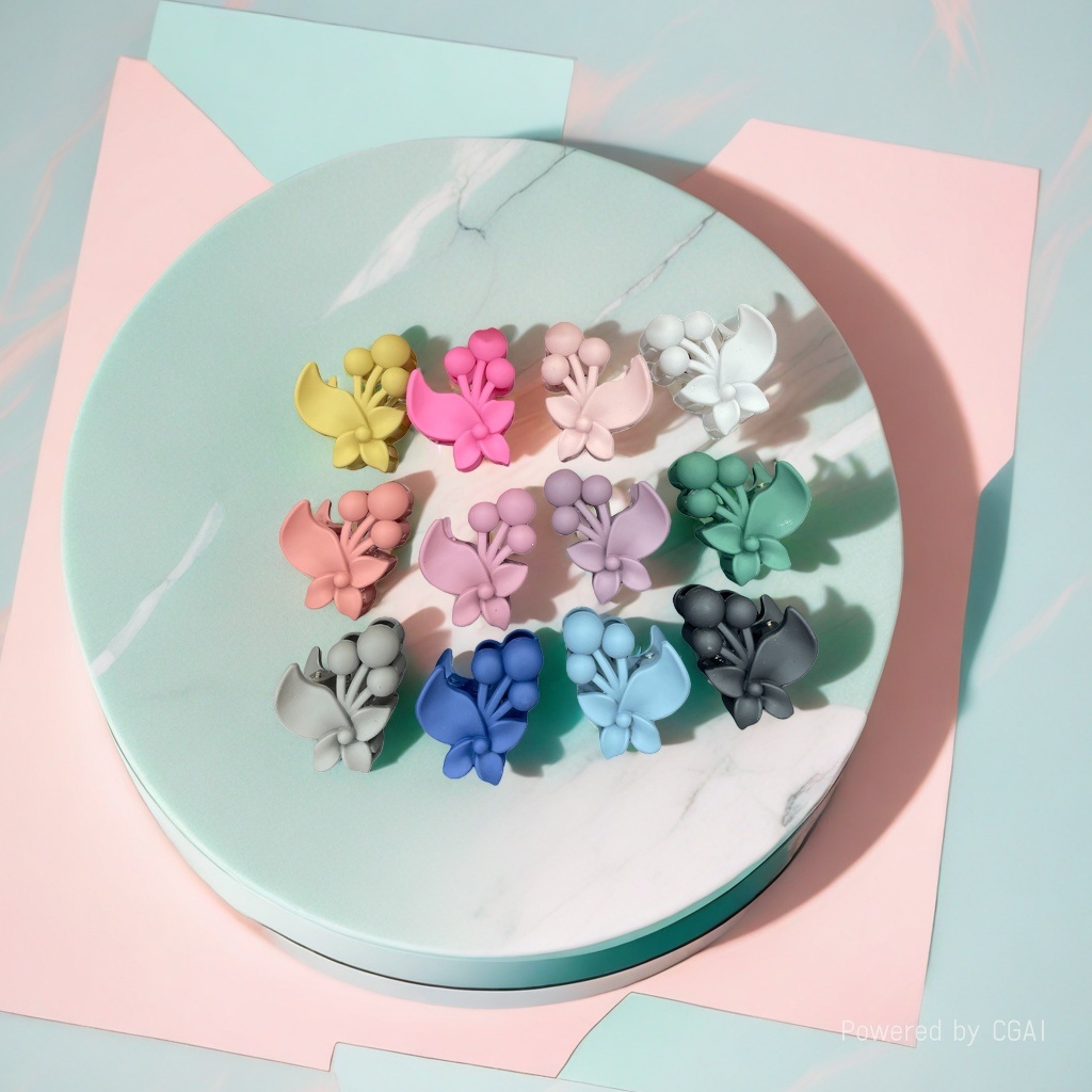 Floral-shaped hair clips, grab clips, banana clips, shark clips, hair clips details Picture