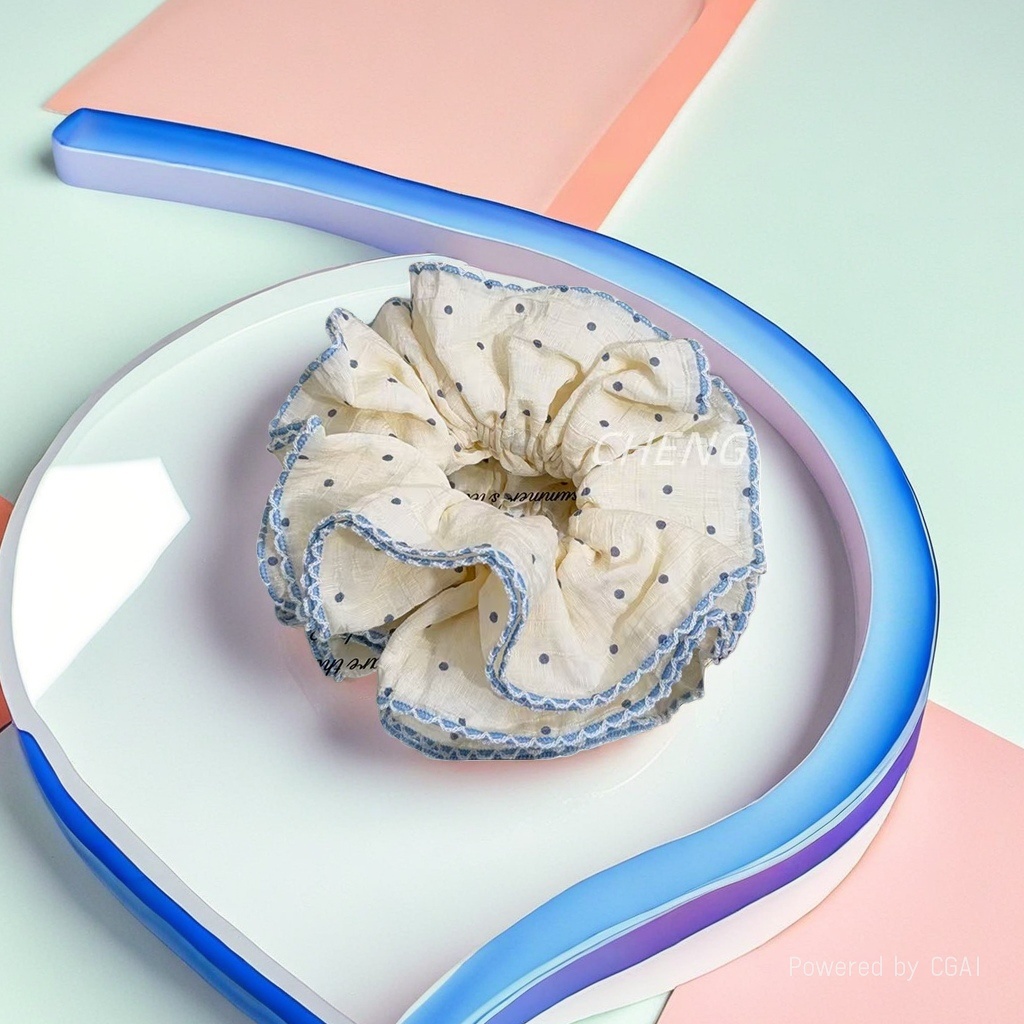 波点蕾丝大肠发圈女发饰饰品 时尚大肠圈发圈
