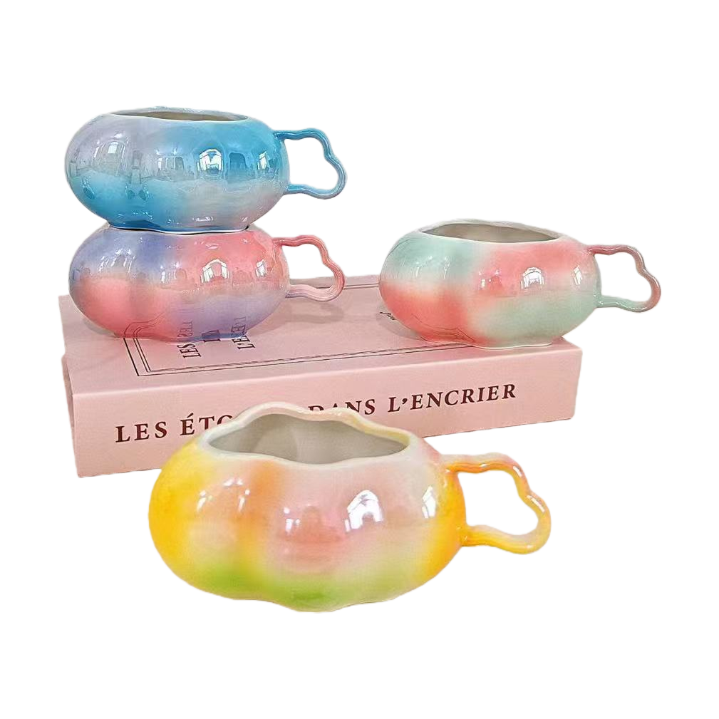 Enamel-colored light luxury ceramic coffee cup, elegant appearance level for girls, home rose afternoon tea cup Item Picture