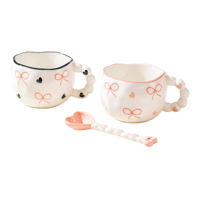Hand-molded beaded coffee cup, hand-painted underglaze color creative ceramic water cup, high appearance level, fresh and simple mug, cross-border Item Picture