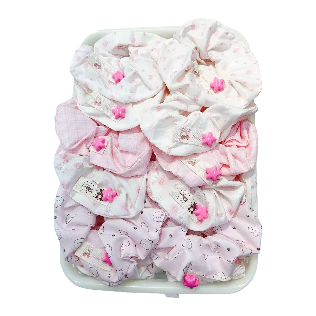 The pink large intestine hair ring accessory is sweet and cute Item Picture