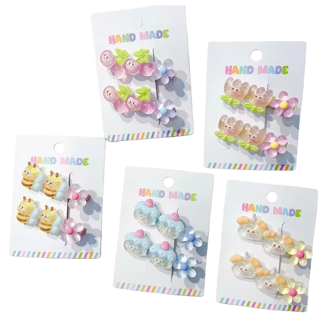Children's small hair clips, hairpins, jasmine pattern hair clips Item Picture