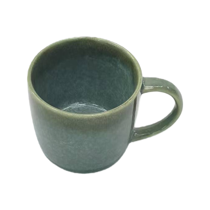 Green heat transfer ceramic mug, 13-ounce ceramic cup, heat-resistant coffee cup