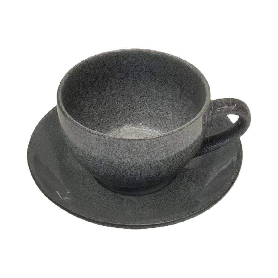 Grey heat transfer ceramic mug, 13-ounce tea cup, home coffee cup