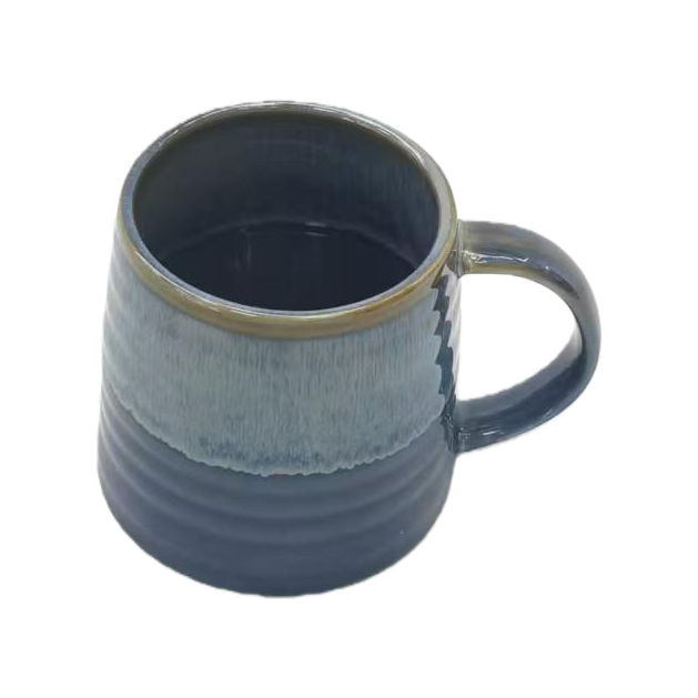 Blue heat transfer ceramic mug, 13-ounce ceramic cup, heat-resistant coffee cup
