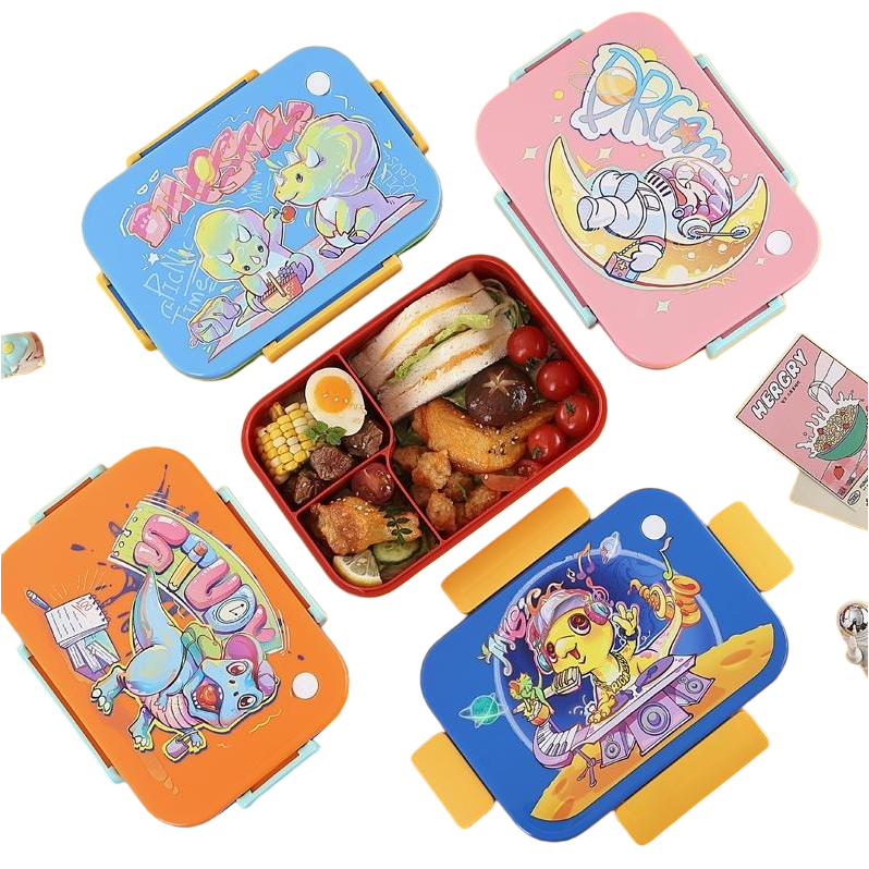 Children's lunch box, insulated lunch box, microwave oven, student simple style lunch box, rectangular stainless steel lunch box Item Picture