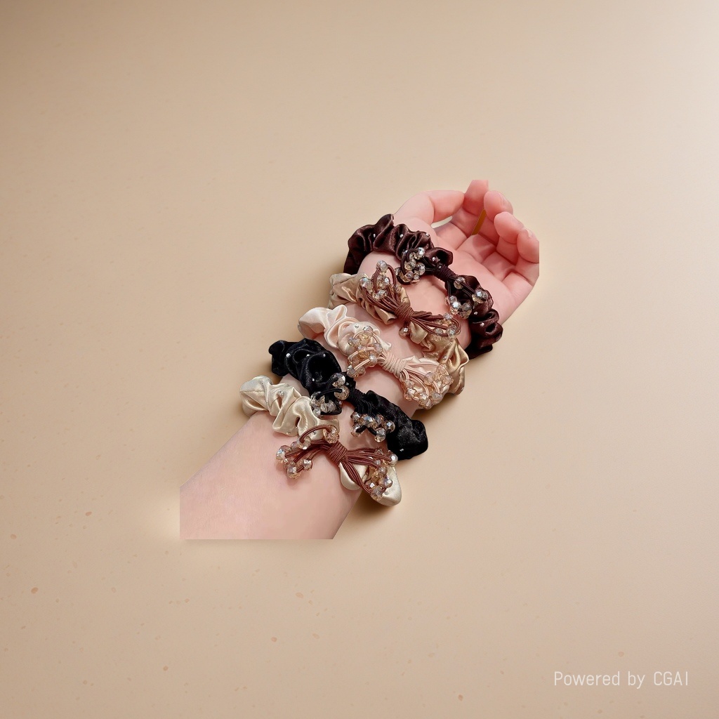 Large intestine hair band hair accessory for women, wide soft rubber hair rope, anti-slip and non-constricting hair accessory Application Scenario