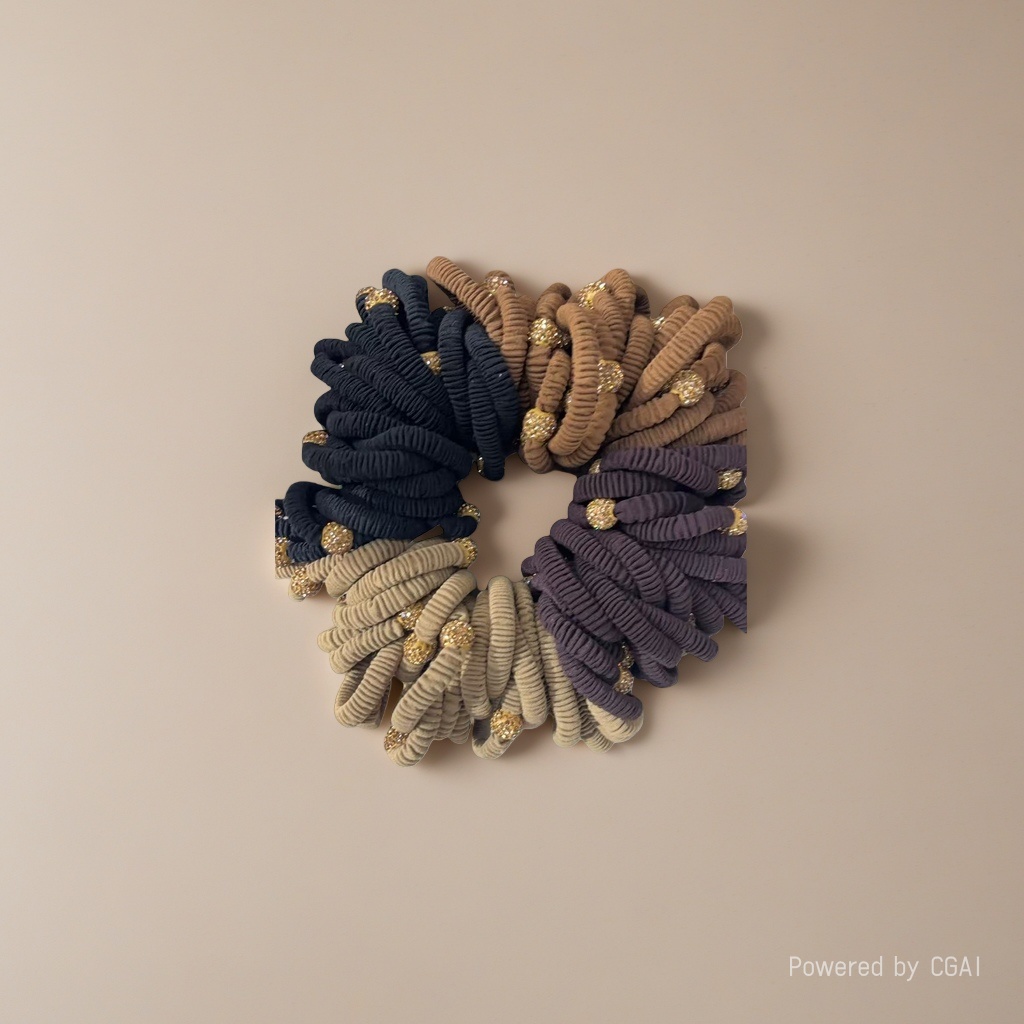 Large intestine hair band and hair accessory for women with a wide soft rubber hair tie Specification image