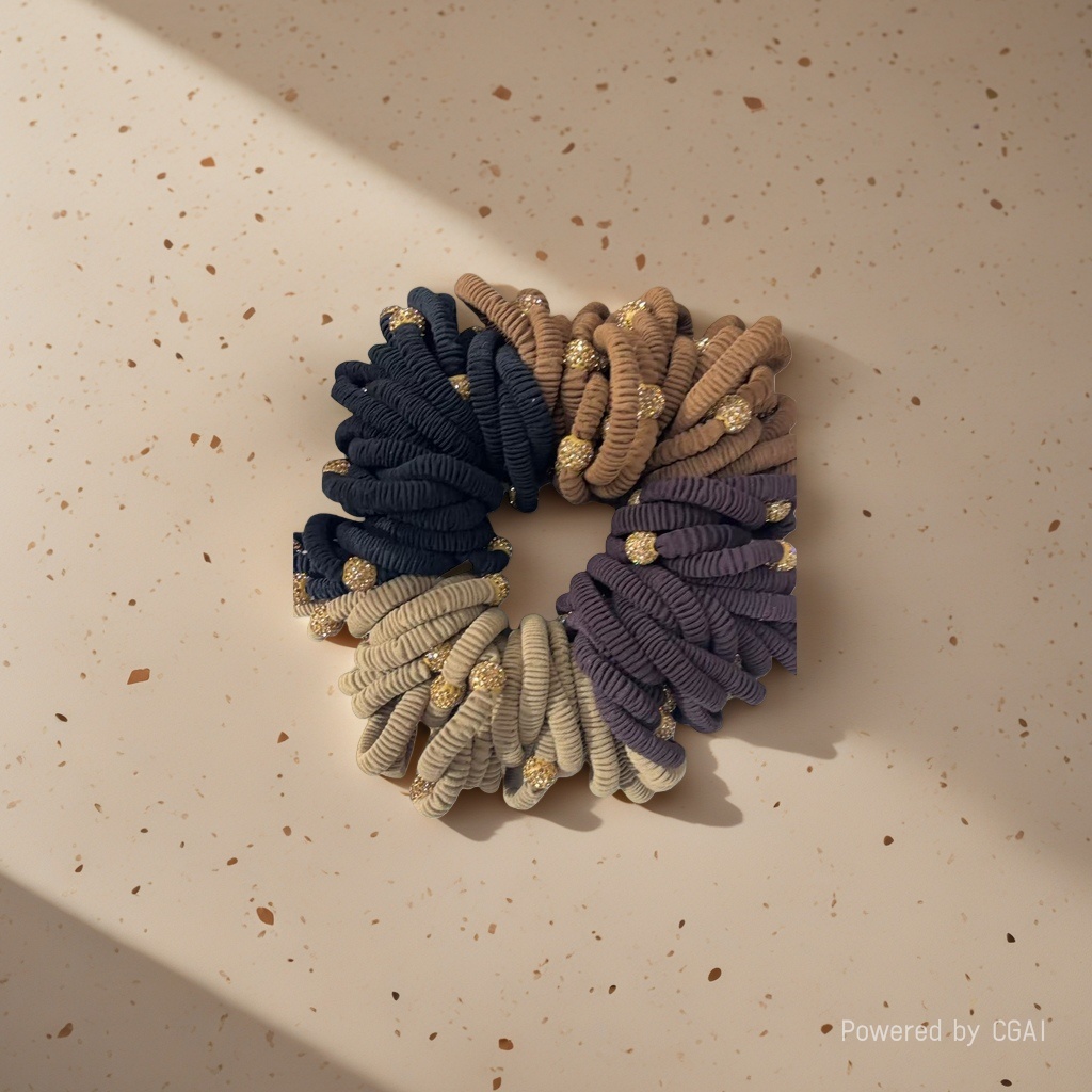 Large intestine hair band and hair accessory for women with a wide soft rubber hair tie details Picture