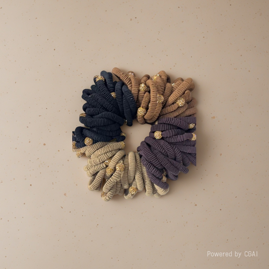 Large intestine hair band and hair accessory for women with a wide soft rubber hair tie Application Scenario