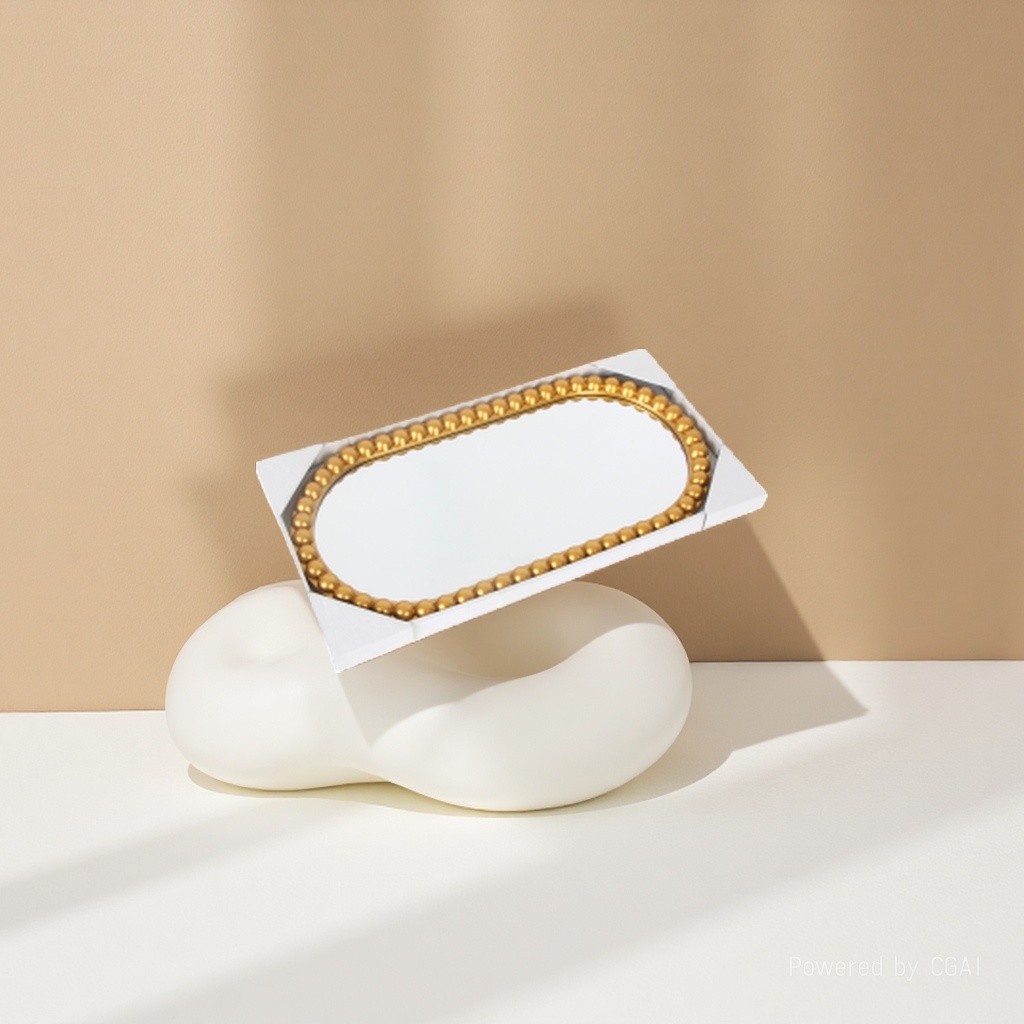 Perlas de buda creativas espejo oval espejo oval para colgar la pared del baño espejo cosmético para el baño espejo para colgar la pared del baño Specification image