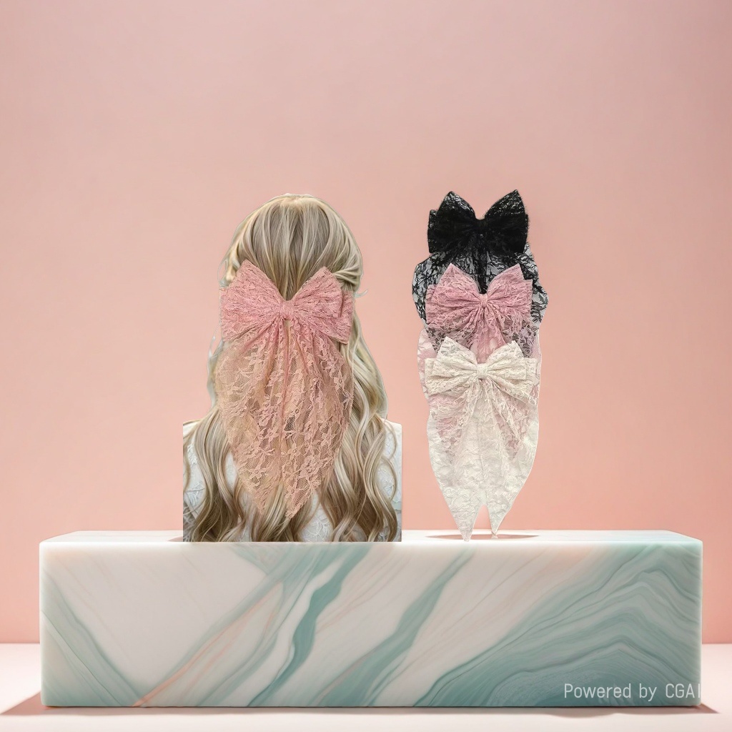 Pink lace bow hair accessory, pearl headband, Hanfu headband Application Scenario