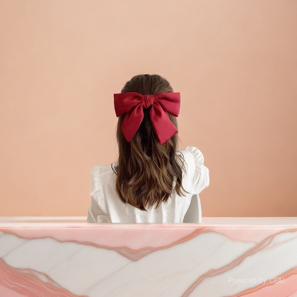 Red bow, banana clip, duckbill clip, cartoon hairpin, hair accessory, DIY hair clip for hair fixation details Picture