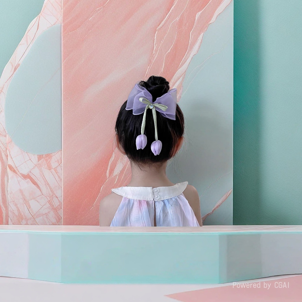 Purple bow banana clip little girl cartoon duckbill hair clip DIY hair clip