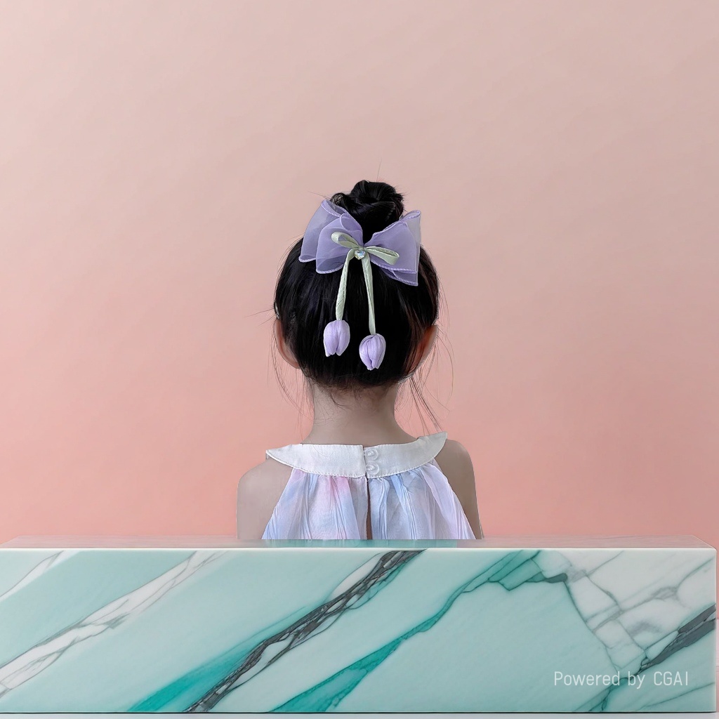 Purple bow banana clip little girl cartoon duckbill hair clip DIY hair clip Application Scenario