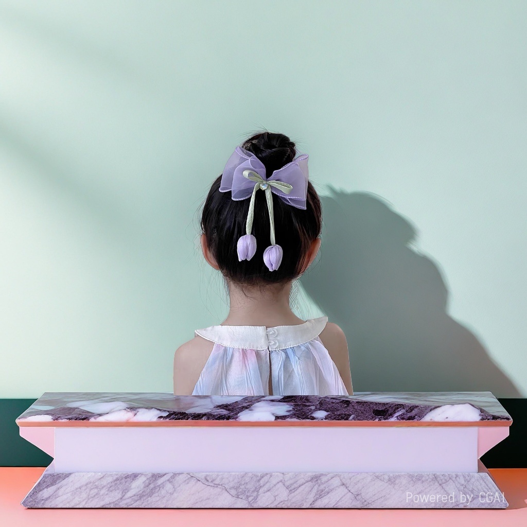 Purple bow banana clip little girl cartoon duckbill hair clip DIY hair clip details Picture